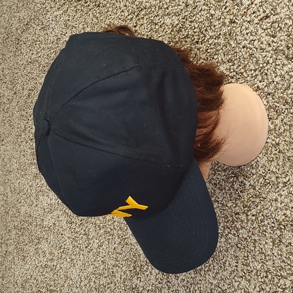 Vtg Propaganda Navy Embroidered Black Yellow Baseball Adjustable Cap Hat - Picture 3 of 9